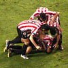Celebraci�n del 2� gol de Javi Mart�nez frente al Deportivo